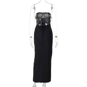 One - shoulder tube top backless strappy dress - Negative Apparel
