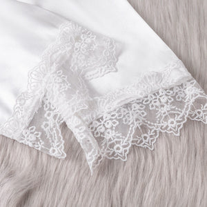 Pajamas new women's sexy pajamas women's summer sexy lace suspender shorts trousers five - piece set 22120 - Negative Apparel