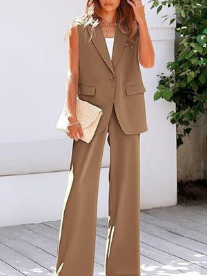 Pants with Vest suit set women's clothing - Negative Apparel