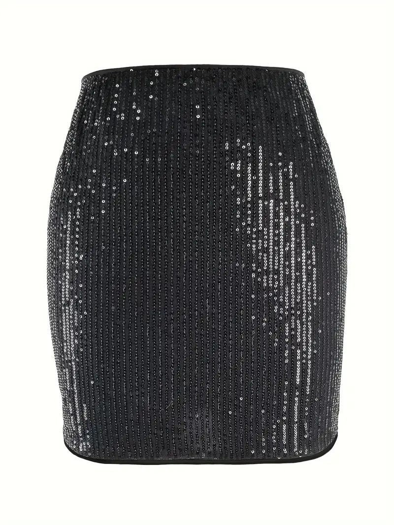 Party style sxy sequined hip - wrapped high waist short mini skirt - Negative Apparel