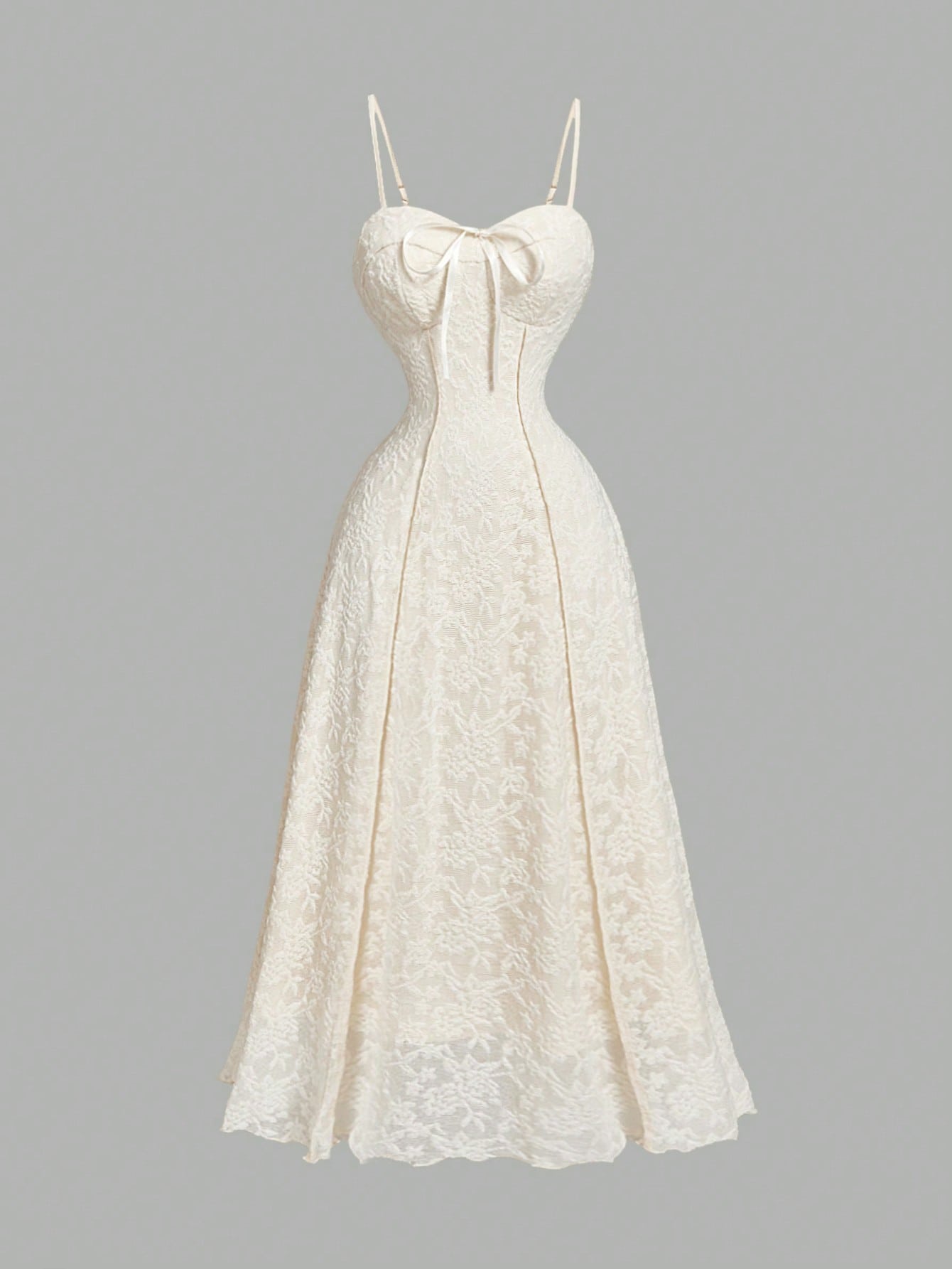 Peach Color Slip Dress With Bowknot Waist FD - Negative Apparel