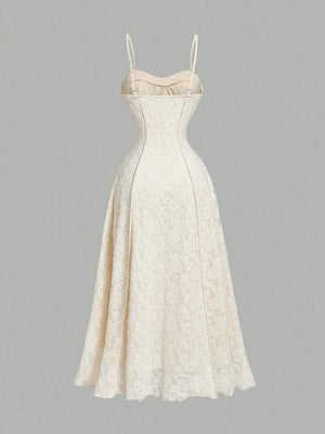 Peach Color Slip Dress With Bowknot Waist FD - Negative Apparel