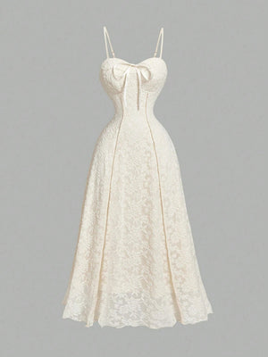 Peach Color Slip Dress With Bowknot Waist FD - Negative Apparel