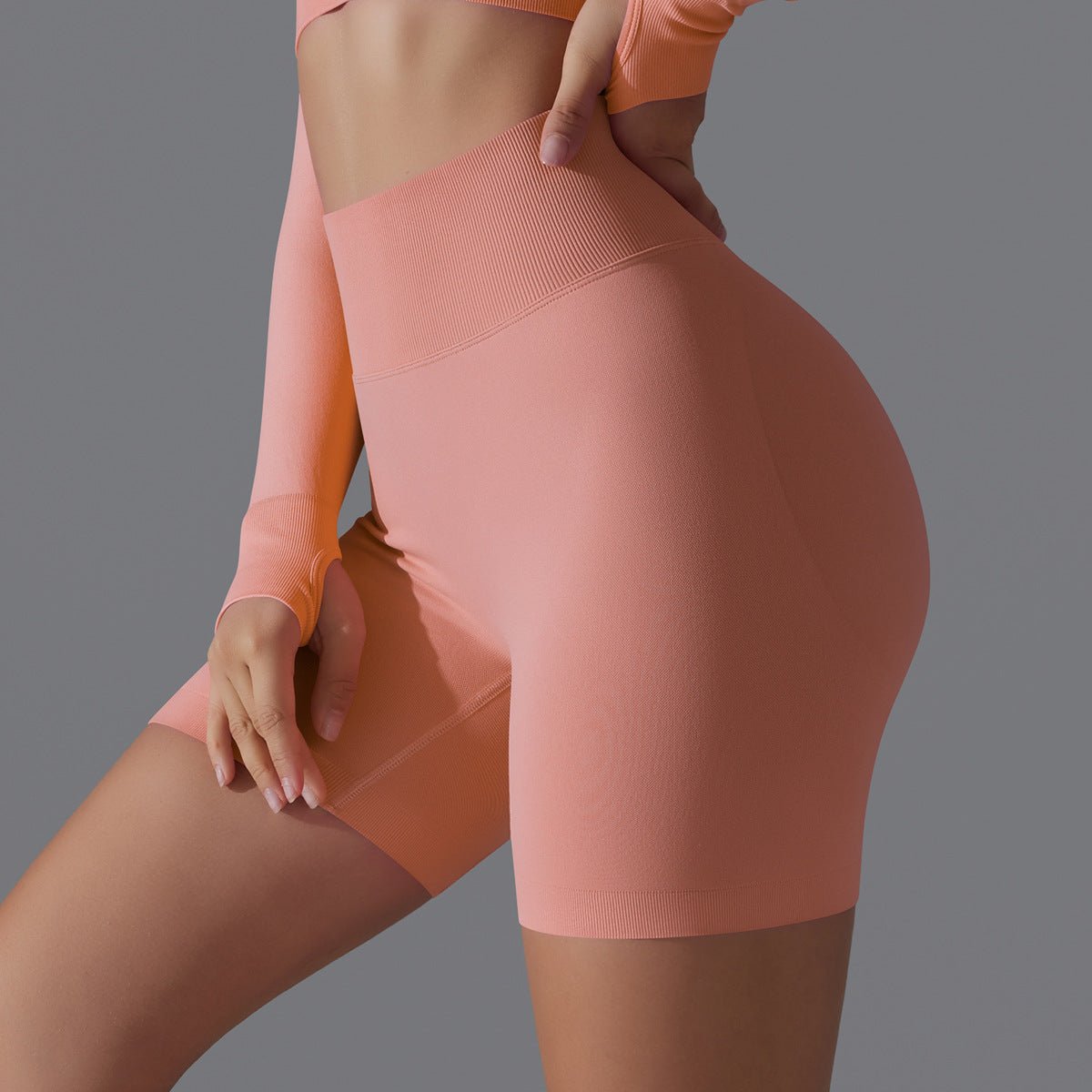 Peach Sculpt Biker Shorts | Compact. Contoured. Commanded. - Negative Apparel