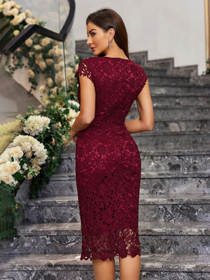 Pencil skirt sexy slim water volume lace hip bodycon dress - Negative Apparel