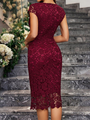 Pencil skirt sexy slim water volume lace hip bodycon dress - Negative Apparel