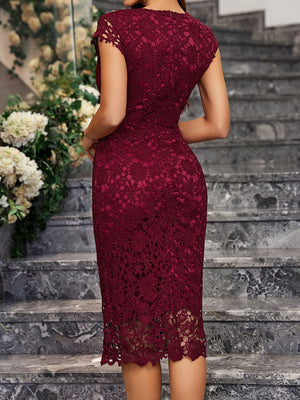 Pencil skirt sexy slim water volume lace hip bodycon dress - Negative Apparel