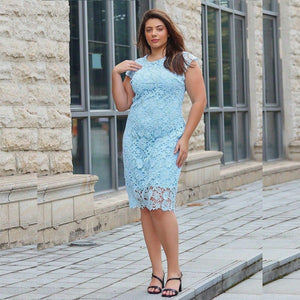 Pencil skirt sexy slim water volume lace hip bodycon dress - Negative Apparel