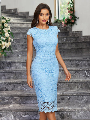 Pencil skirt sexy slim water volume lace hip bodycon dress - Negative Apparel