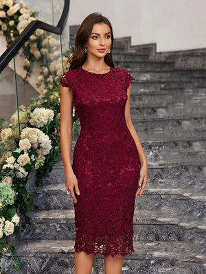 Pencil skirt sexy slim water volume lace hip bodycon dress - Negative Apparel