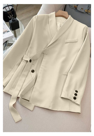 Pink high - end suit for women 2025 spring new design wide - leg pants two - piece suit - Negative Apparel