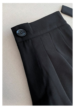 Pink high - end suit for women 2025 spring new design wide - leg pants two - piece suit - Negative Apparel