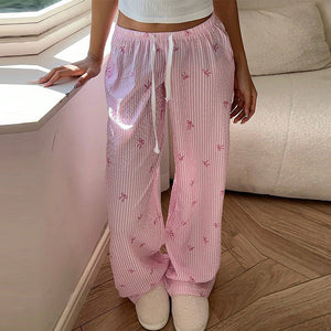 Pink Stride wide - leg casual trousers - Negative Apparel