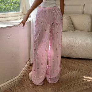 Pink Stride wide - leg casual trousers - Negative Apparel
