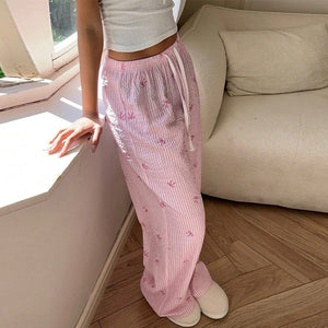 Pink Stride wide - leg casual trousers - Negative Apparel