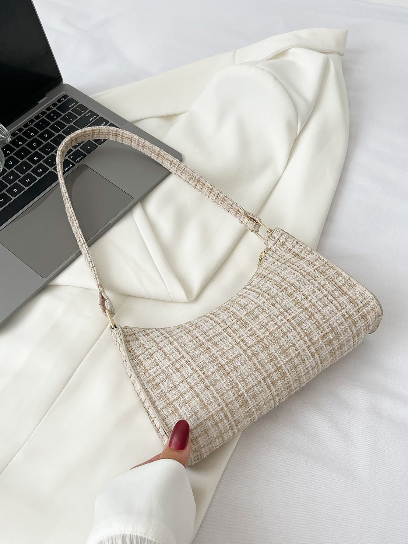 Plaid Pattern Bag Handbag - Negative Apparel