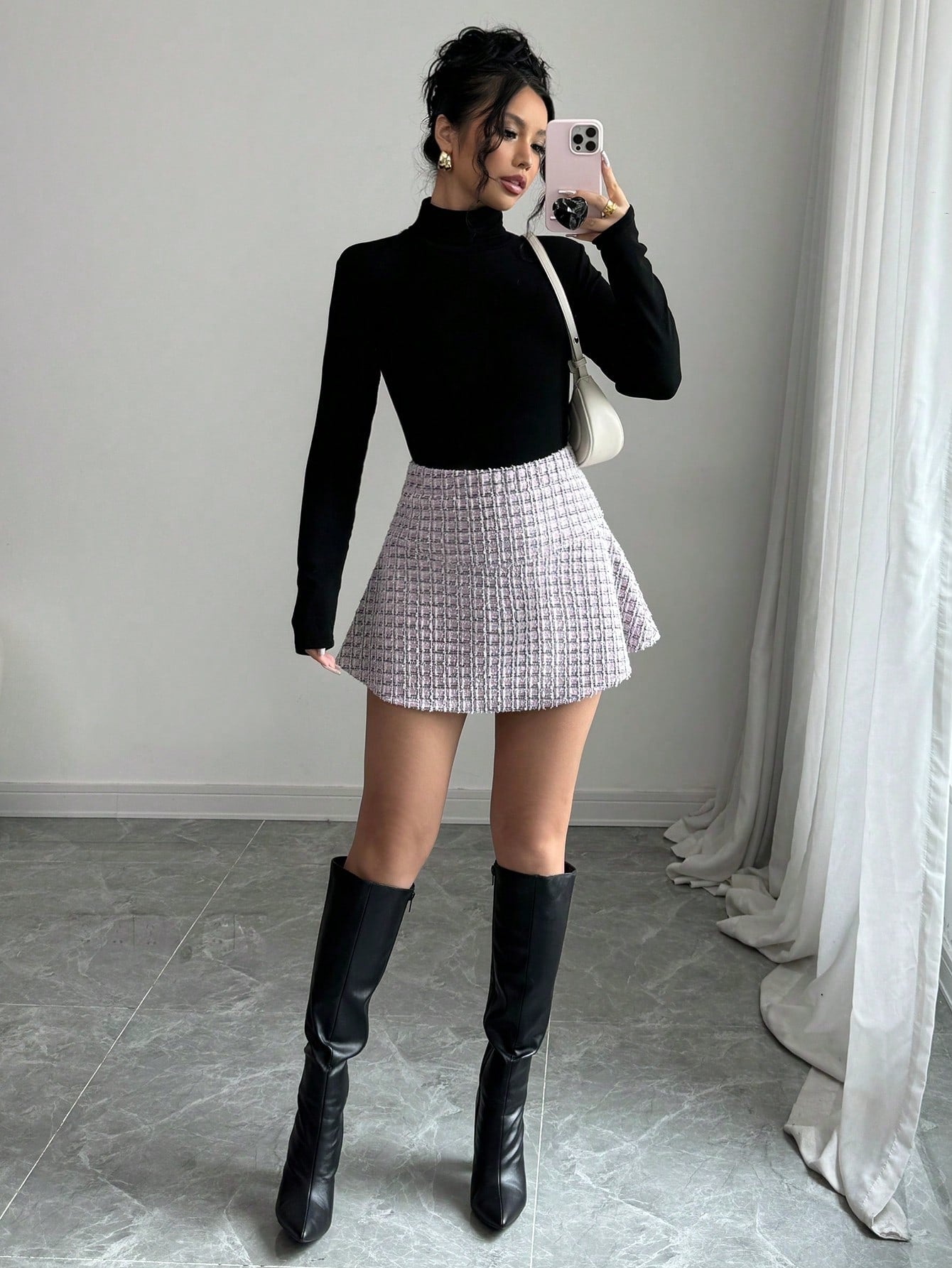 Pleat A - Line Skirt, Elegant And Romantic For Women Mini Short Women Outfit - Negative Apparel