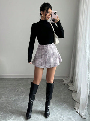 Pleat A - Line Skirt, Elegant And Romantic For Women Mini Short Women Outfit - Negative Apparel