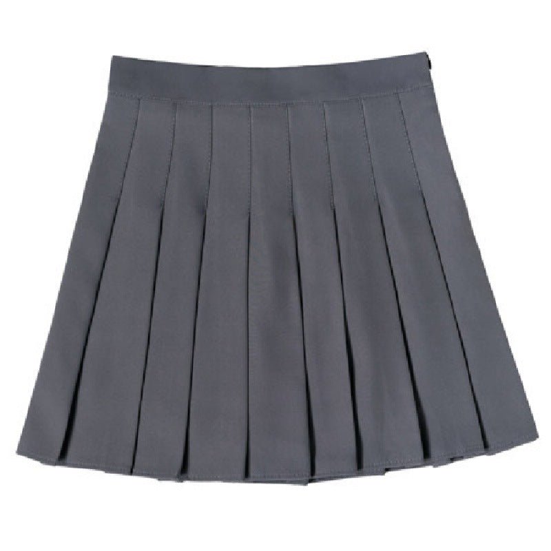 Pleated skirt women's JK uniform skirt versatile skirt spring and summer short skirt safety pants + zipper - Negative Apparel