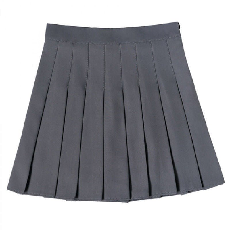 Pleated skirt women's JK uniform skirt versatile skirt spring and summer short skirt safety pants + zipper - Negative Apparel