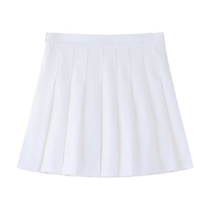 Pleated skirt women's JK uniform skirt versatile skirt spring and summer short skirt safety pants + zipper - Negative Apparel
