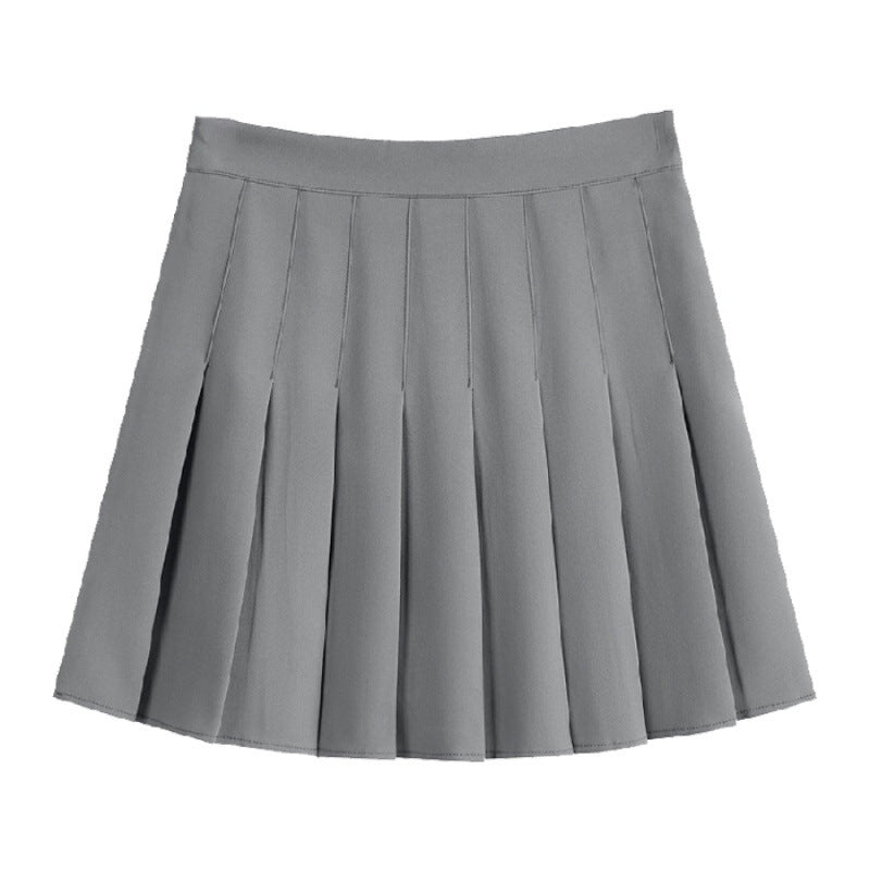 Pleated skirt women's JK uniform skirt versatile skirt spring and summer short skirt safety pants + zipper - Negative Apparel
