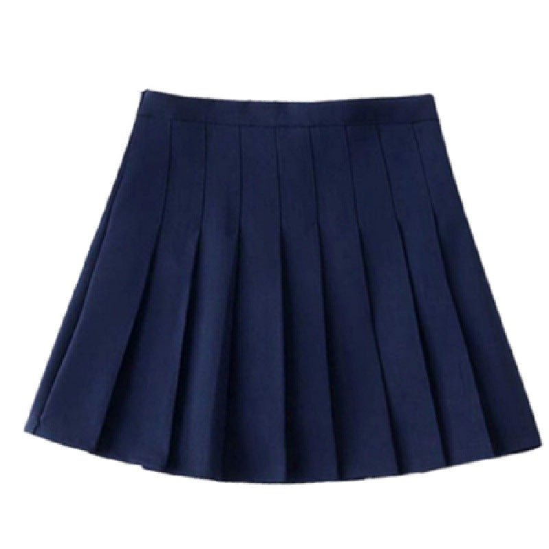Pleated skirt women's JK uniform skirt versatile skirt spring and summer short skirt safety pants + zipper - Negative Apparel