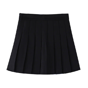Pleated skirt women's JK uniform skirt versatile skirt spring and summer short skirt safety pants + zipper - Negative Apparel