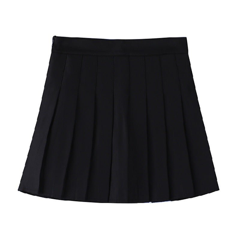 Pleated skirt women's JK uniform skirt versatile skirt spring and summer short skirt safety pants + zipper - Negative Apparel