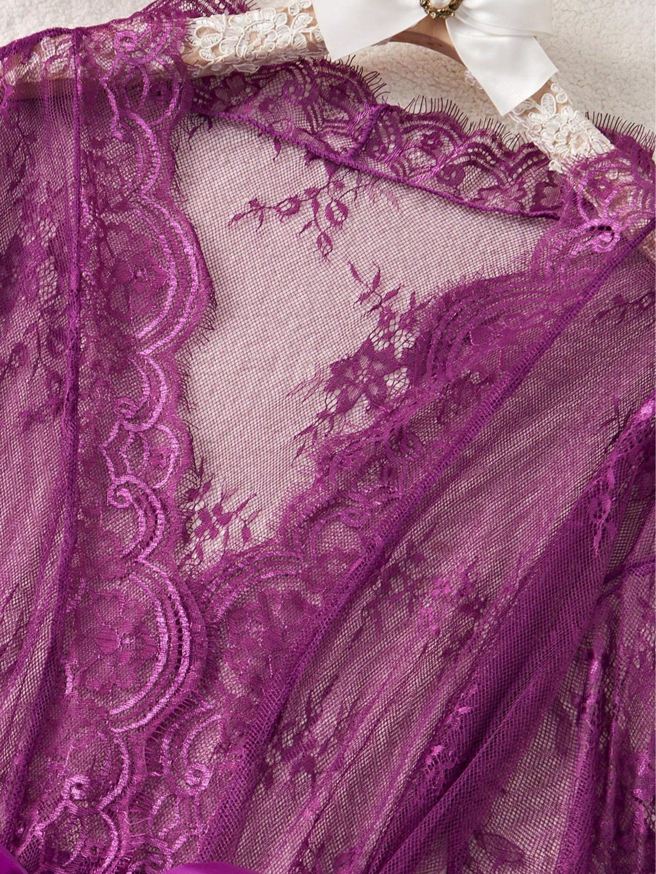 Plus Size Lace & Sexy Lingerie Bodysuit, Ideal Sleepwear Set - Negative Apparel