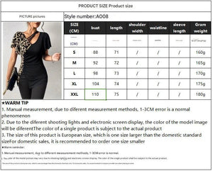 Popular leopard print asymmetric collar butterfly sleeve splicing top women - Negative Apparel