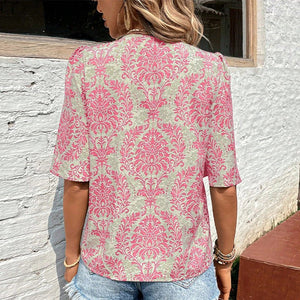 Printed half - sleeved shirt pullover top - Negative Apparel