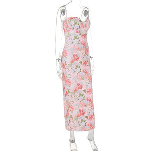 Printed slit casual style dress - Negative Apparel