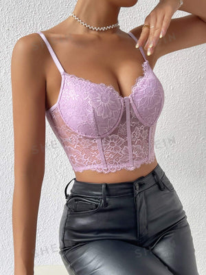 Privé Lace Bustier Crop Cami Top - Negative Apparel