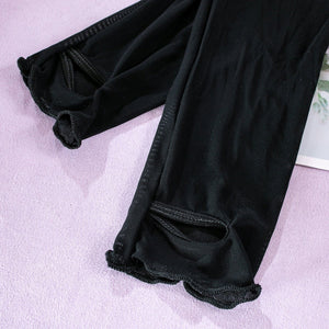 Pure desire cute perspective mesh skirt with chain halter neck with gloves four sets lingerie set - Negative Apparel