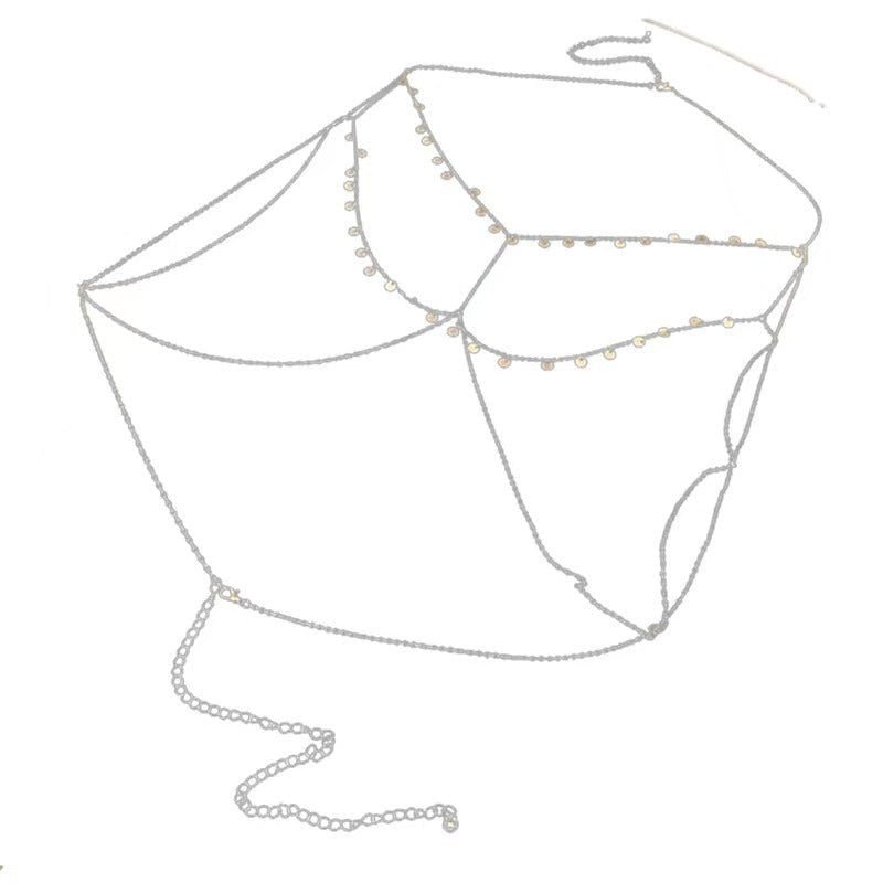 Pure desire style sxy metal body chain clavicle chain ins light luxury chest chain - Negative Apparel