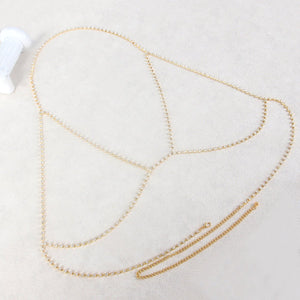 Rhinestone chain chest chain super flash sxy rhinestone halter neck body chain - Negative Apparel