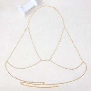 Rhinestone chain chest chain super flash sxy rhinestone halter neck body chain - Negative Apparel