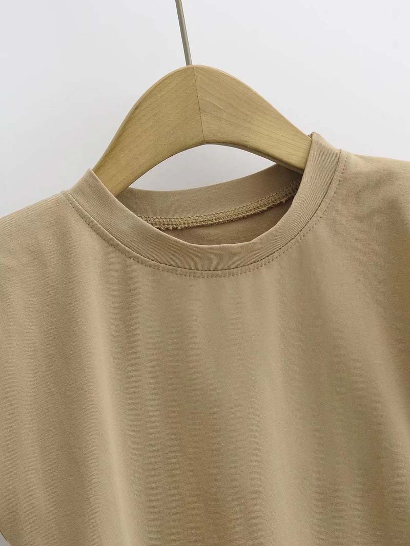 Right angle shoulder pad bodysuit summer new T-shirt solid color open crotch tight bodysuit - Negative Apparel