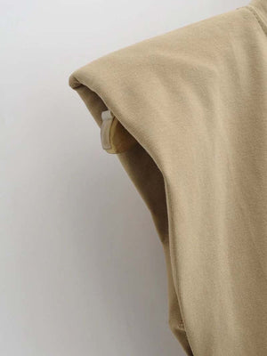 Right angle shoulder pad bodysuit summer new T-shirt solid color open crotch tight bodysuit - Negative Apparel