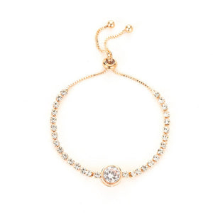 Rose gold heart zircon bracelet versatile high - end female alloy diamond ladies bracelet bracelet jewelry - Negative Apparel