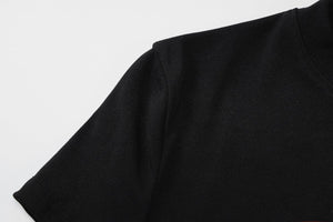 Round neck short sleeve pullover print slim fit T-shirt top - Negative Apparel