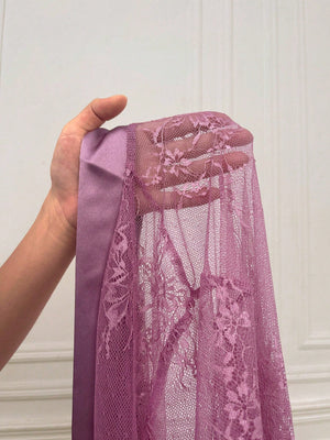 Satin Cami Nightdress & Contrast Lace Robe PJ Set - Negative Apparel