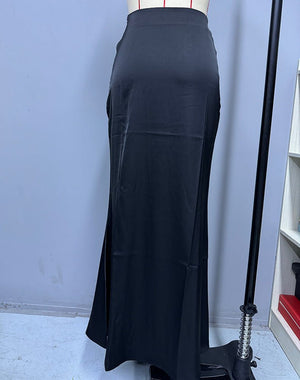 satin skirt spring and summer new simple imitation silk long skirt women's clothing - Negative Apparel