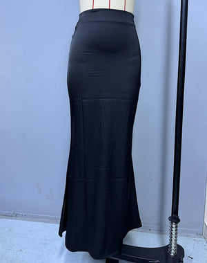 satin skirt spring and summer new simple imitation silk long skirt women's clothing - Negative Apparel