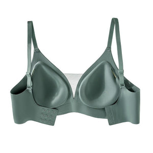 Seamless underwear women's mesh V - neck thin breathable and comfortable bra set - Negative Apparel
