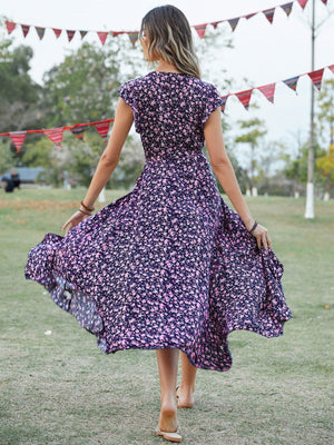 Self - designed V - neck Bohemian holiday style slim lace dress - Negative Apparel