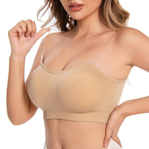 Sexy European and American one - piece seamless Spice Girl beautiful back halter chest wrap without steel ring removable chest sticker tube top underwear women - Negative Apparel