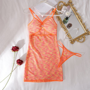 Sexy seaside vacation two - piece fashion and leisure hollow slim - fit hip - wrapped suspender dress - Negative Apparel