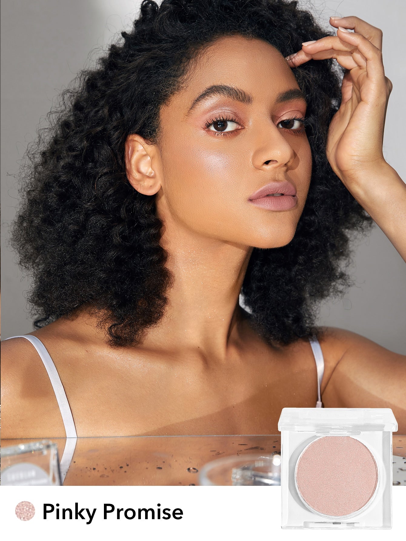 SHEGLAM Cosmic Crystal Mousse Highlighter - Highlighter Powder Shimmer Long Wear Brightening Non-Caking Pink Glow Highlighter - Negative Apparel